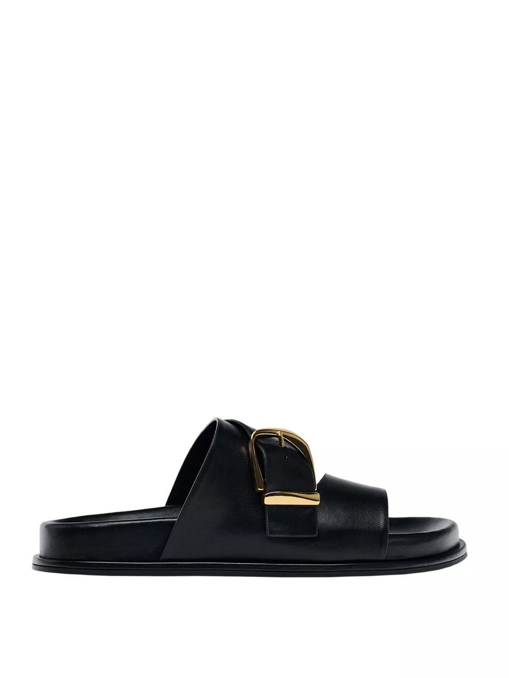Black buckle flat sandals - Picture 2 of 4